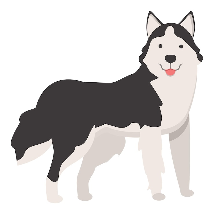 Vetor husky ícone desenho animado vetor cão siberiano animal feliz