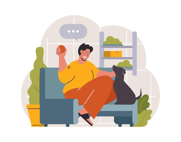 Hygge personagem masculino feliz relaxando em casa tempo de lazer de fim de semana