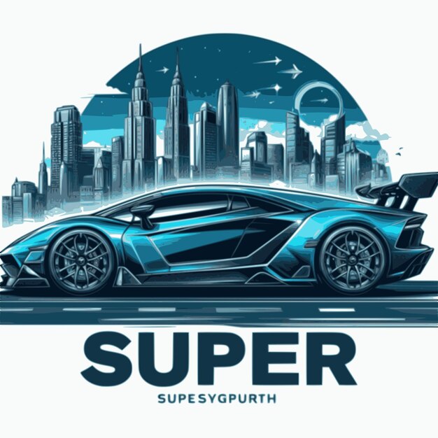 Hypercar supercar em ilustração vetorial