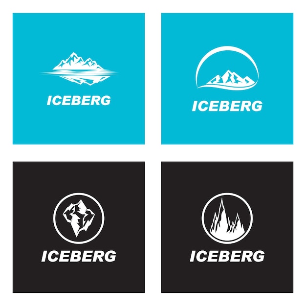 Ice berg logo template vector símbolo natureza