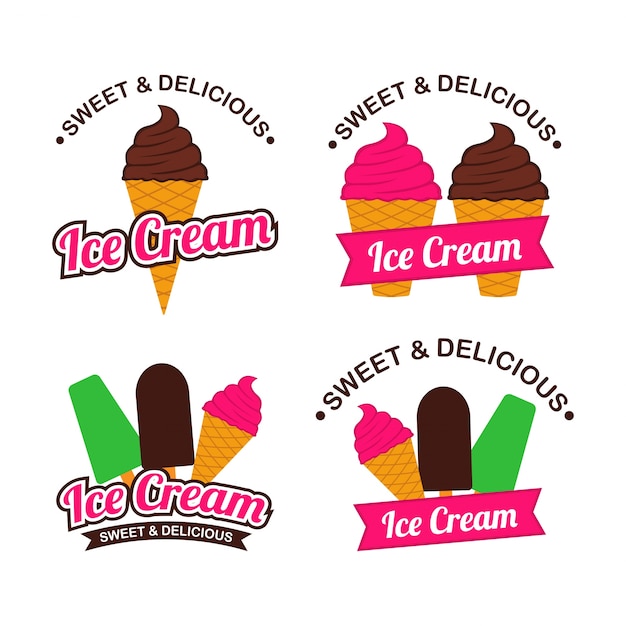 Ice cream logo design vector set