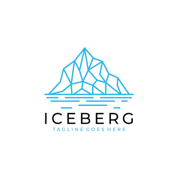 Iceberg linhas simples design de logotipo vetor ícone símbolo ilustração gráfica