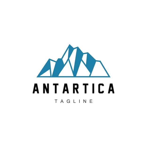 Iceberg logo antártida logo design simples natureza paisagem modelo de ilustração vetorial