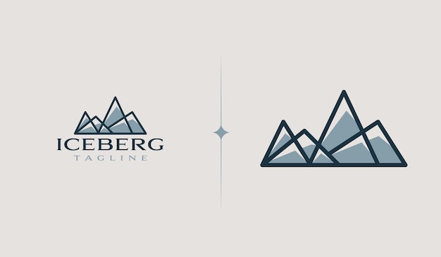 Iceberg mountain logo template símbolo premium criativo universal ilustração vetorial modelo de design mínimo criativo símbolo para identidade de negócios corporativos