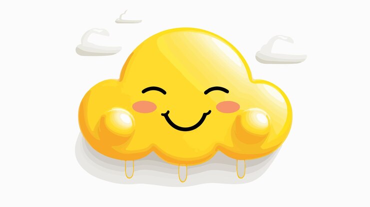 Vetor icon 3d de previsão do tempo sol atrás de nuvens com chuva