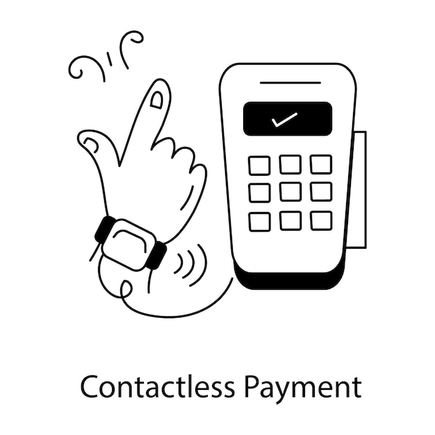 Vetor icon de saída da linha de pagamento sem contacto