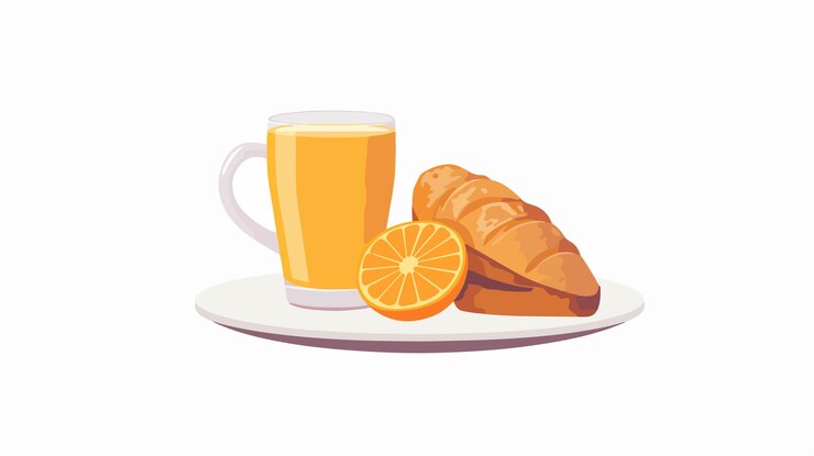 Vetor icon isolado de suco de laranja fresco para conceito de bebida saudável para o pequeno-almoço
