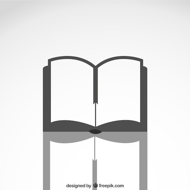 Icon livro aberto com reflexão