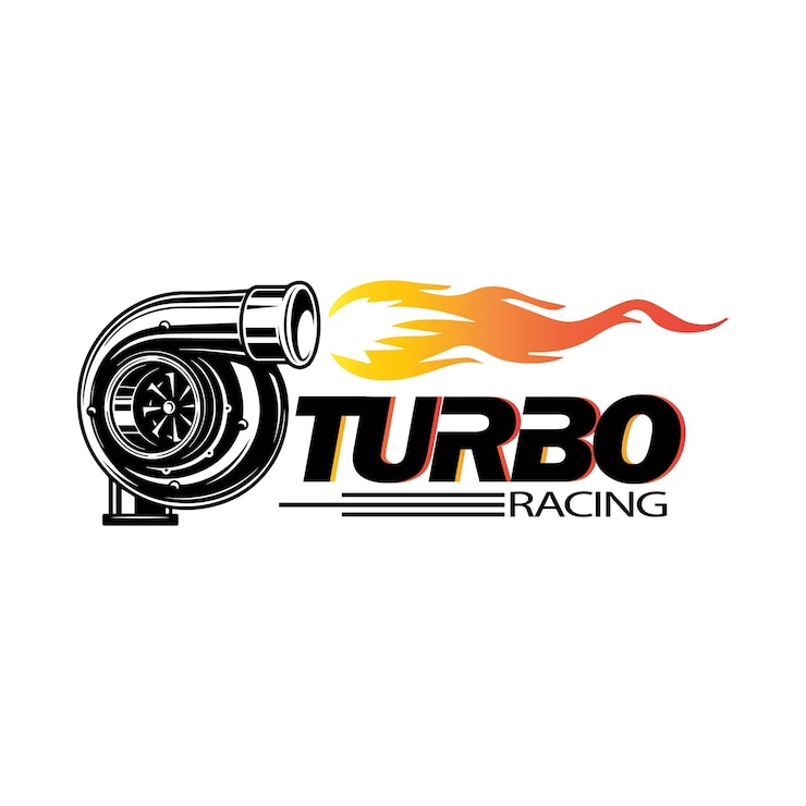 Vetor icon logo turbo corrida vetor