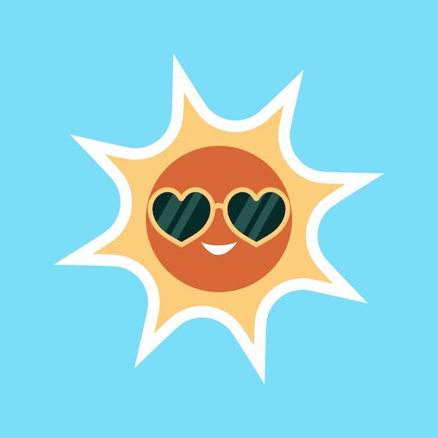 Vetor icon object sticker sol verão