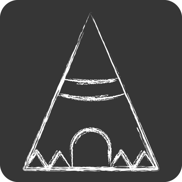 Vetor icon teepee relacionado ao símbolo indígena americano giz estilo design simples editável