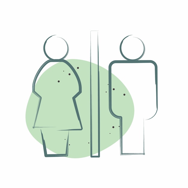 Icon Toilet relacionado ao símbolo do restaurante Cor Spot Estilo de design editável