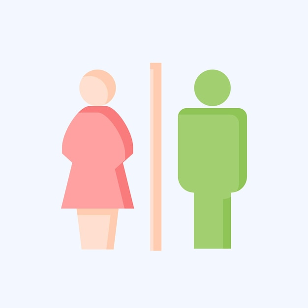 Icon Toilet relacionado ao símbolo do restaurante design de estilo plano editável