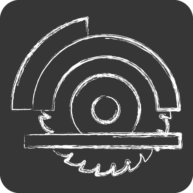 Vetor icon wheel saw relacionado a carpentry símbolo giz estilo design simples editável ilustração simples