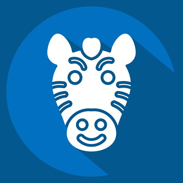 Icon Zebra relacionado a Símbolo de animal estilo de sombra longa design simples editável