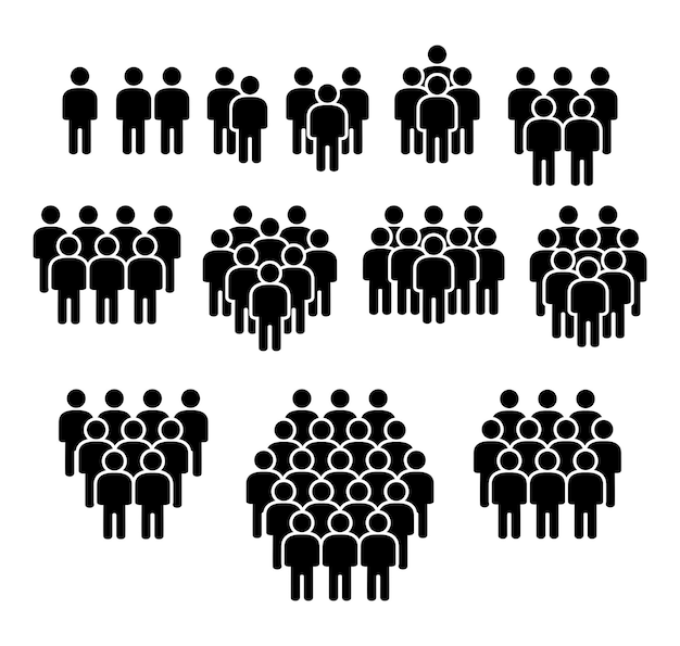 icona coleção de pessoas grupo de pessoas sinal de multidão símbolo da comunidade sinais de equipe corporativa e social
