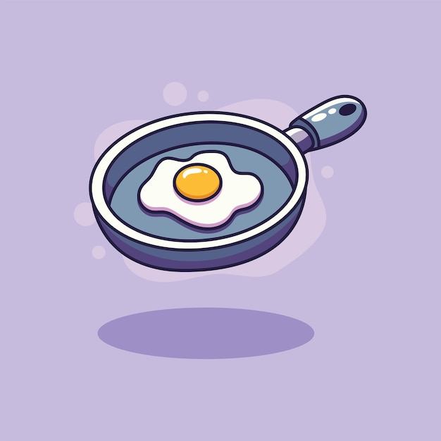 icona de desenho animado ovo frito em uma frigideira Ilustração vetorial em estilo de desenhos animados