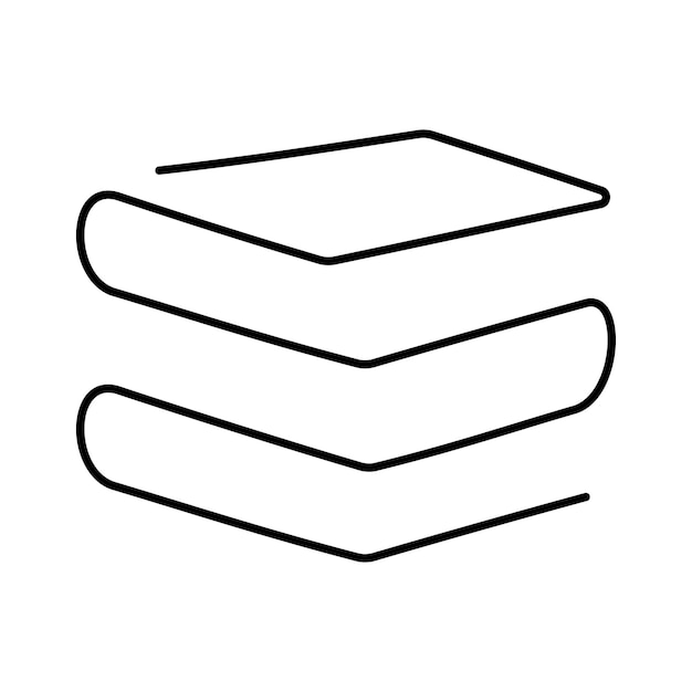Vetor icona de vetor de uma linha de pilha de livros
