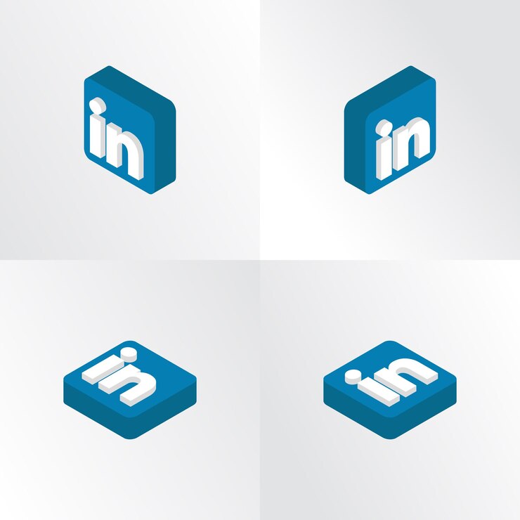Vetor ícone 3d do linkedin