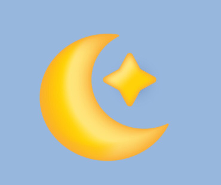 Vetor ícone 3d realista ouro amarelo crescente lua design vetorial moderno