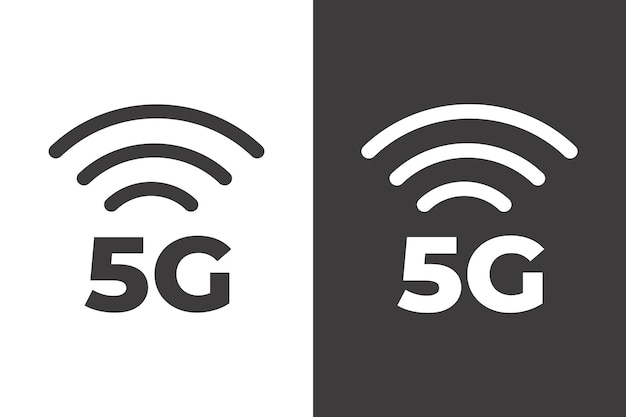 Ícone 5g wi-fi de alta velocidade ou logotipo de rede sem fio símbolo de tecnologia de internet móvel wifi