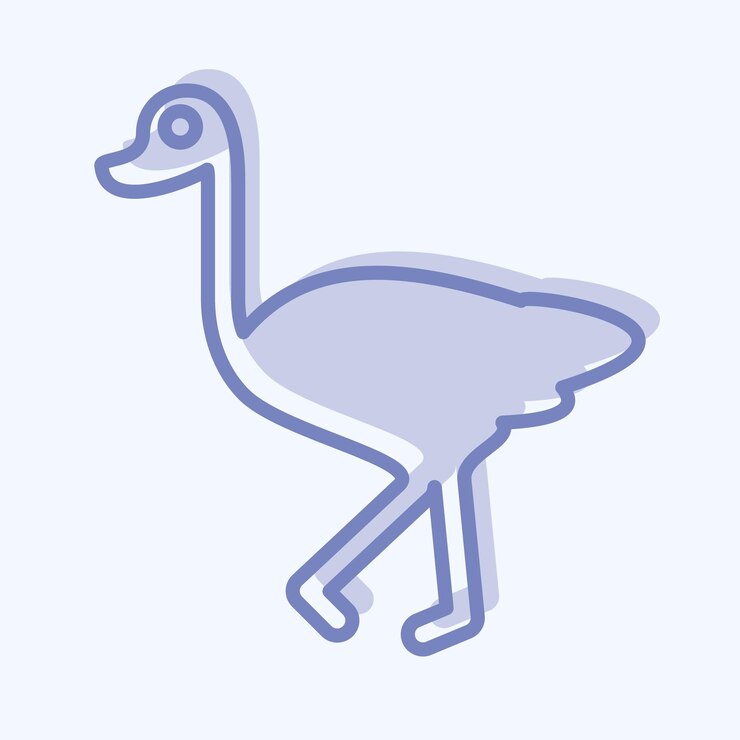 Vetor ícone avestruz relacionado a animais domésticos símbolo de estilo de dois tons design editável