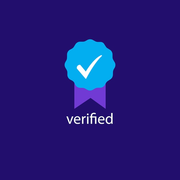 Vetor Ícone azul da conta de mídia social verificada sinal de perfil aprovado marque nos cantos arredondados estrela top pa