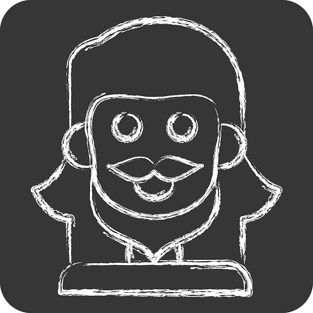 Vetor Ícone bigode relacionado ao símbolo hipster giz estilo design simples editável ilustração simples