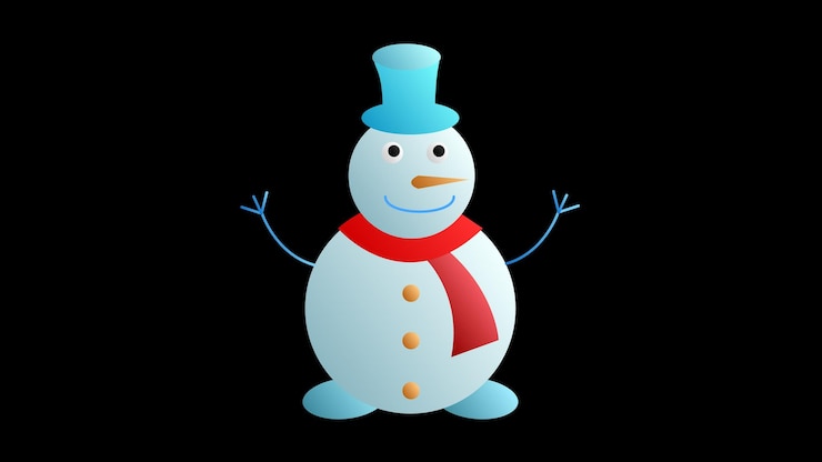 Vetor ícone canadense de design plano de boneco de neve com sombra lateral