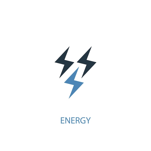 Ícone colorido do conceito 2 de energia. ilustração do elemento azul simples. projeto do símbolo do conceito de energia. pode ser usado para ui / ux da web e móvel