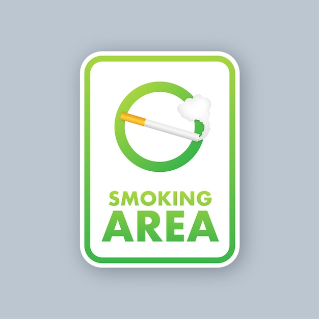 Ícone com área verde para fumantes sobre fundo branco banner com área verde para fumantes sobre fundo branco