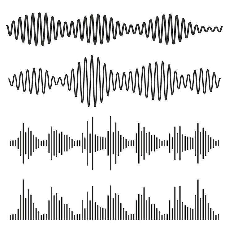 Vetor ícone com ondas sonoras definidas para design médico elemento de design logotipo da onda ilustração em vetor