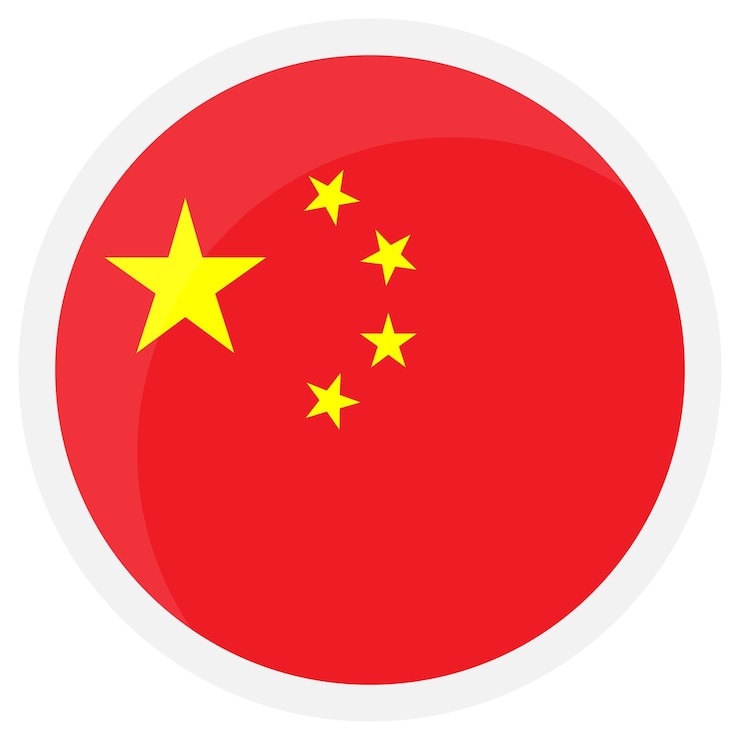 Vetor ícone da bandeira da china ícone de círculo em fundo transparente ícone vetorial eps10
