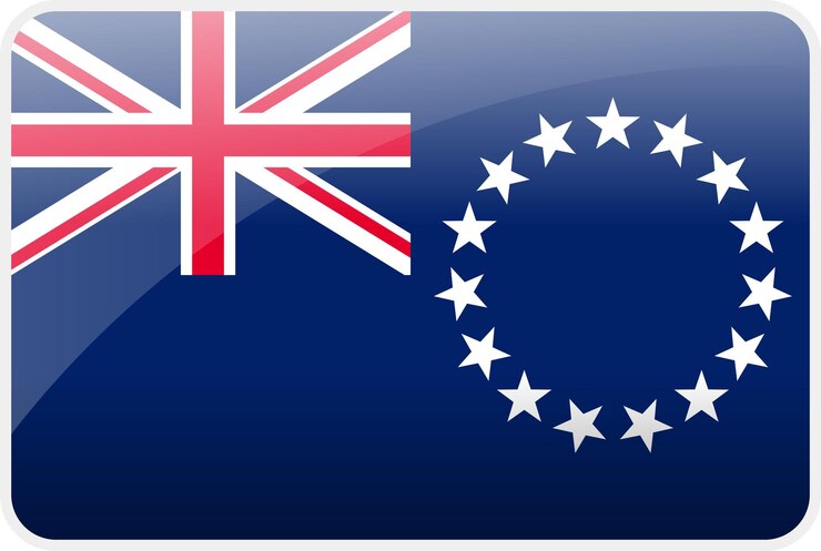 Vetor ícone da bandeira das ilhas cook país bandeira vector nacional símbolo icônico e cores da bandeira das illas cook