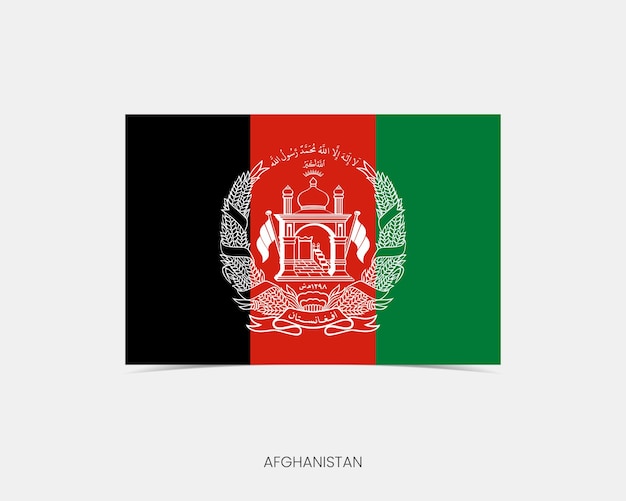 Vetor Ícone da bandeira do afeganistão com sombra