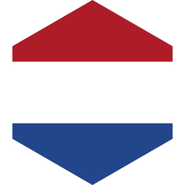 Vetor Ícone da bandeira holandesa com fundo branco