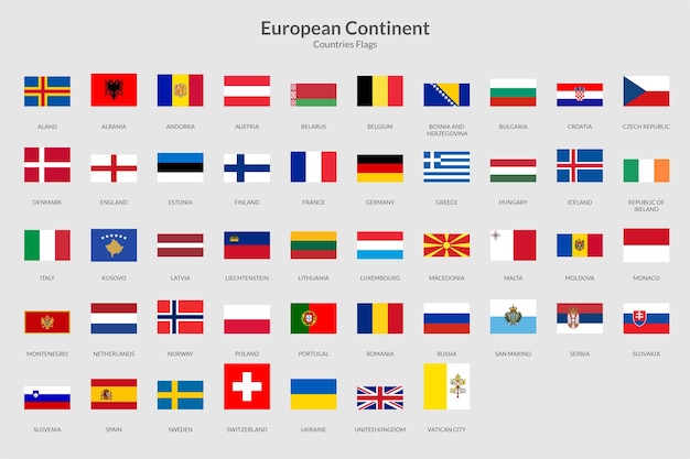 Ícone da bandeira retangular do continente europeu