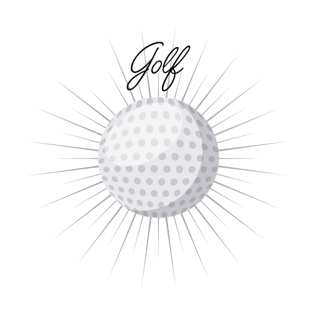 Ícone da bola de golfe sobre o fundo branco. design colorido. ilustração vetorial