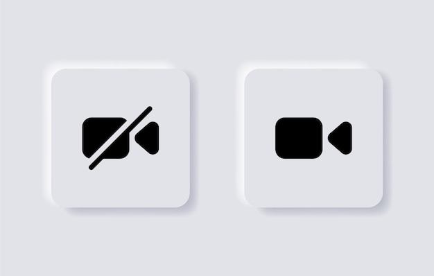 Ícone da câmera de vídeo desativar cam off símbolo ícones do facetime site web app ui ícone do aplicativo móvel