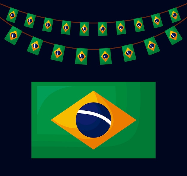 Vetor Ícone da cultura da bandeira brasileira