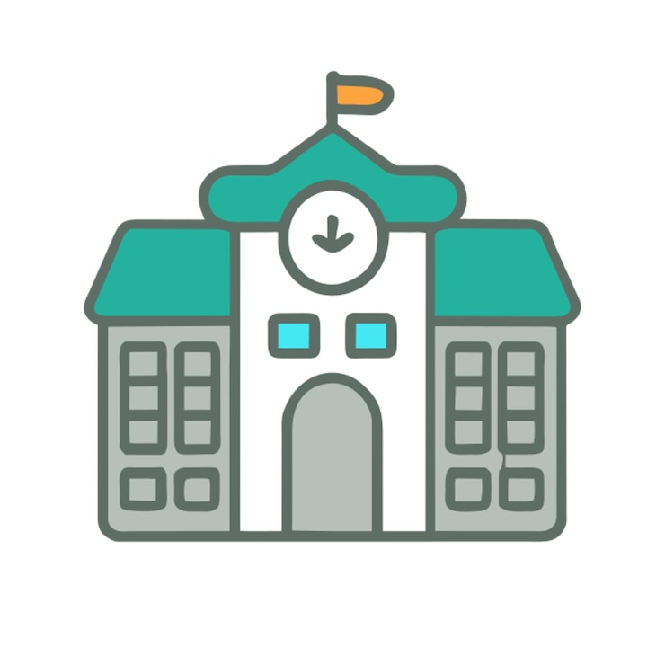 Vetor ícone da escola do embaixador contorno colorido