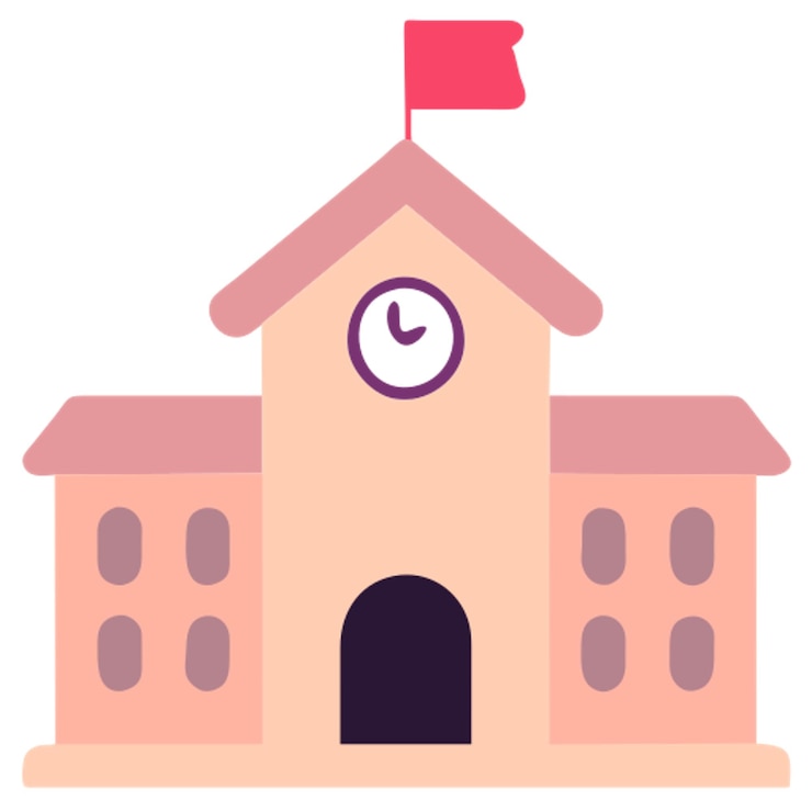 Vetor ícone da escola formas coloridas