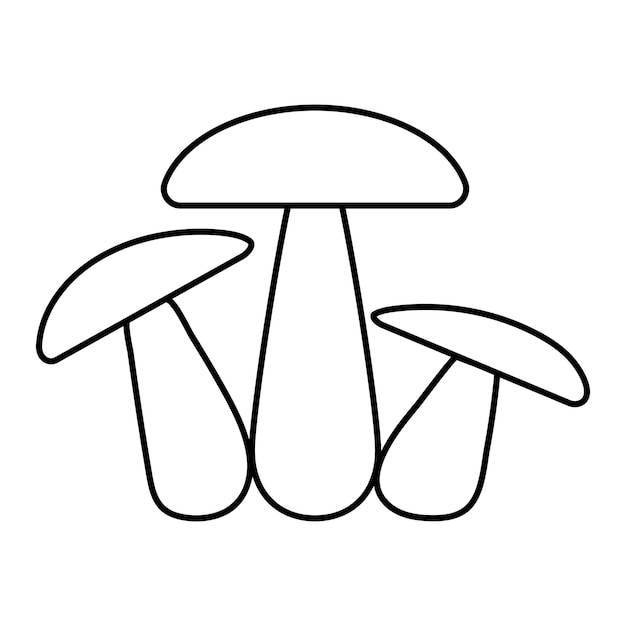 Vetor Ícone da família de cogumelos três cogumelos vector sinal fungo champignon