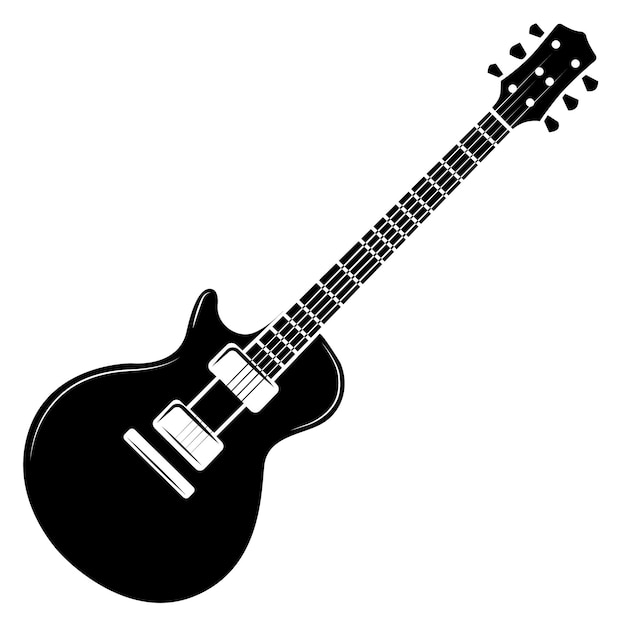 Ícone da guitarra elétrica instrumento de banda de rock negro