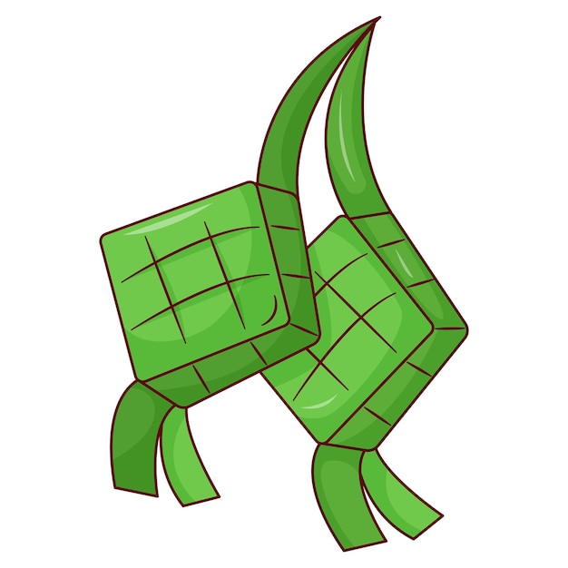 Ícone da ilustração de desenho animado islâmico de Ketupat