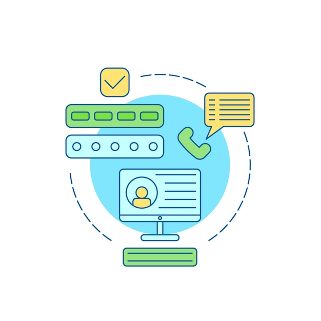 Ícone da linha de login da conta. novo registro de usuário. ilustração do conceito de registro