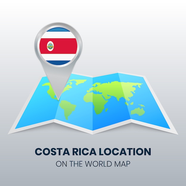 Ícone da localização da costa rica no mapa mundo