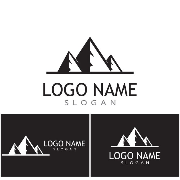 Ícone da montanha design de ilustração vetorial de modelo de logotipo