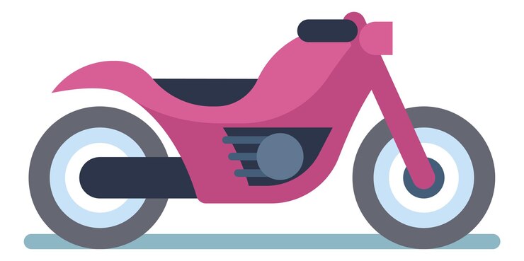 Vetor ícone da motocicleta dos desenhos animados. bicicleta de estrada clássica. vista lateral