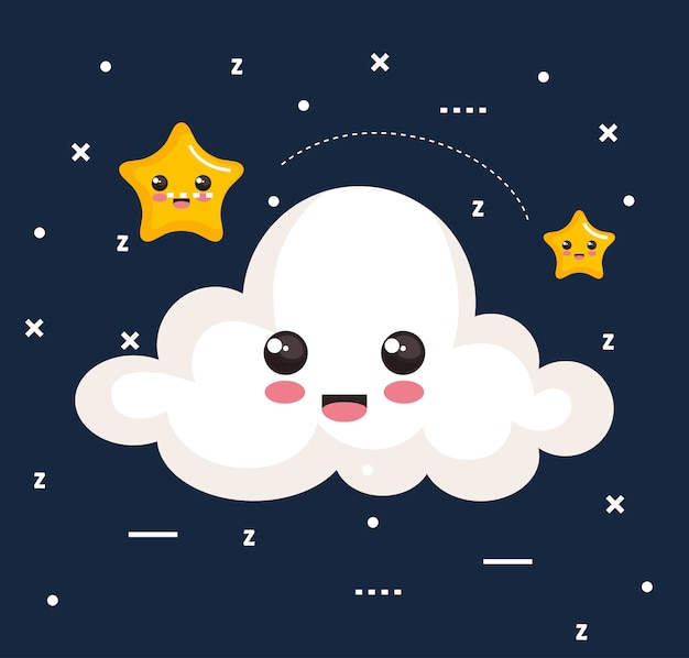 Ícone da nuvem e da estrela sonha símbolo dos sonhos da noite